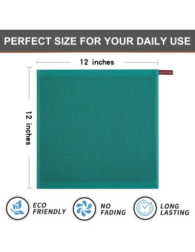 Kitinjoy Paños de Cocina 100% Algodón 6 Piezas 30x30 cm Verde
