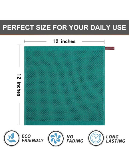 Kitinjoy Paños de Cocina 100% Algodón 6 Piezas 30x30 cm Verde