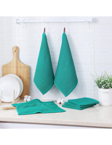 Kitinjoy Paños de Cocina 100% Algodón 6 Piezas 30x30 cm Verde
