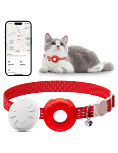 Rastreador GPS para Gatos HONGTOP Rojo, Sin Cuota Mensual