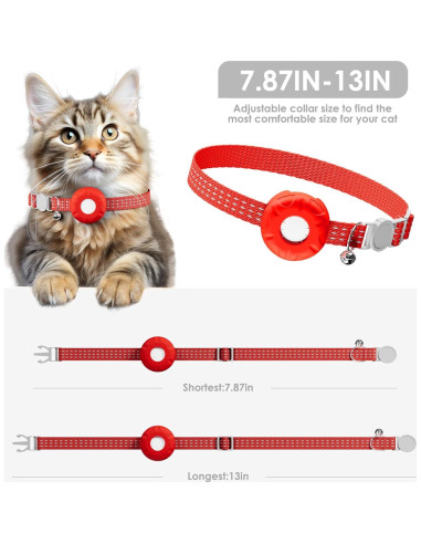 Rastreador GPS para Gatos HONGTOP Rojo, Sin Cuota Mensual