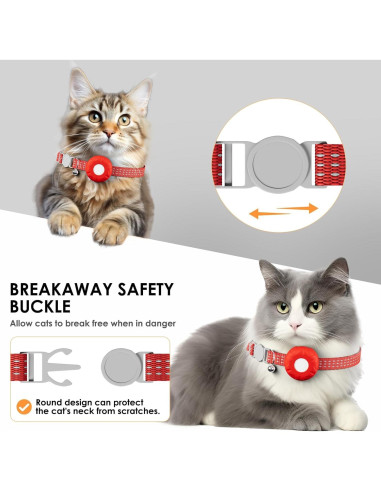 Rastreador GPS para Gatos HONGTOP Rojo, Sin Cuota Mensual