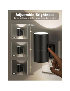 Luces Nocturnas Enchufadas JandCase 2 Paquete Regulables 0-100LM 2