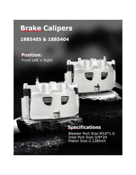 Calipers de Freno Delanteros CCIYU 18B5405/18B5404 para Ford F-150 2012-2016