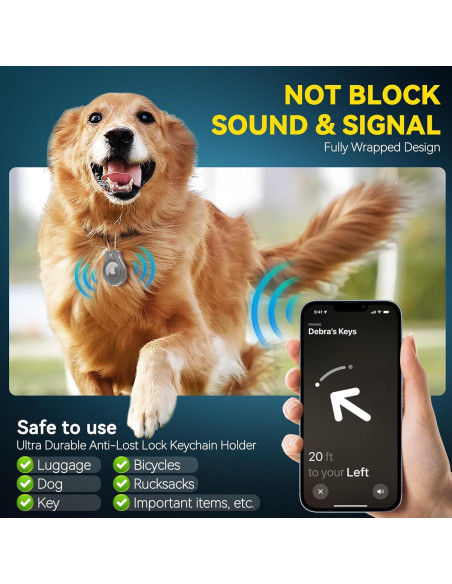 Soporte impermeable para AirTag Inesore IPX8 con cable de bloqueo