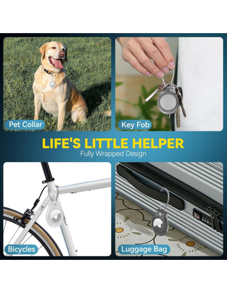 Soporte impermeable para AirTag Inesore IPX8 con cable de bloqueo