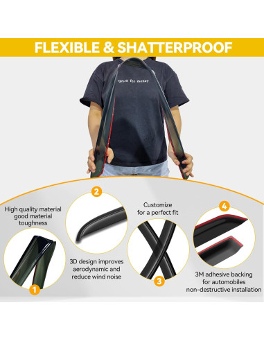 Viseras de Ventana CMVT Auto para Chevy Silverado/Sierra 1999-2007