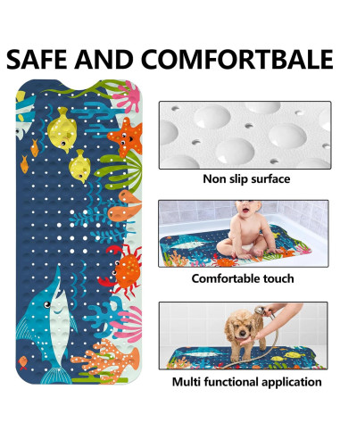 Alfombra de Baño Antideslizante Lnond Tiburones 101.6x40.6cm