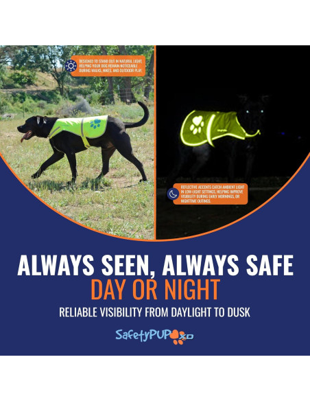Chaleco Reflectante para Perros SafetyPUP XD Amarillo Pequeño