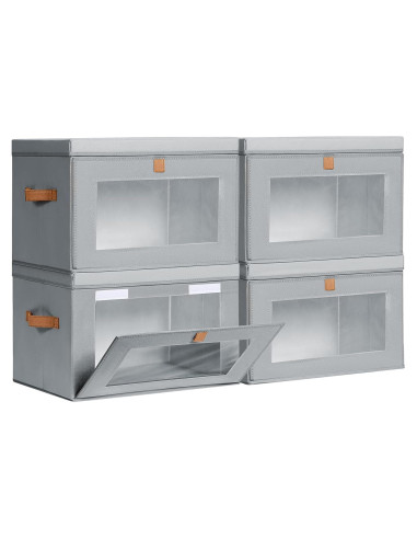 Cajas de Almacenamiento Plegables Homsorout 4 Unidades Gris
