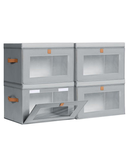 Cajas de Almacenamiento Plegables Homsorout 4 Unidades Gris