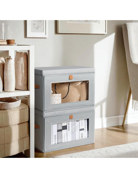 Cajas de Almacenamiento Plegables Homsorout 4 Unidades Gris