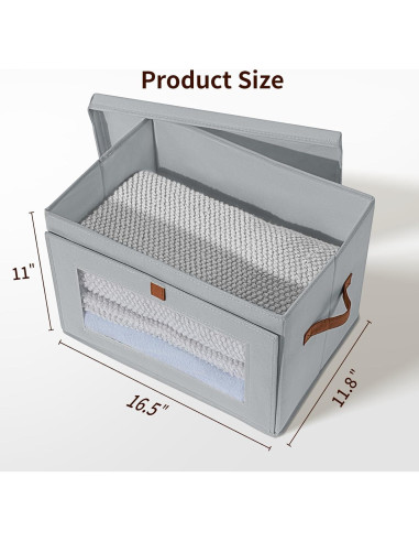 Cajas de Almacenamiento Plegables Homsorout 4 Unidades Gris