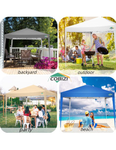 Carpa Plegable COBIZI 3x3m Impermeable con Accesorios 2