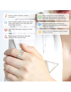 Anillo Inteligente Tulbeys US10 Plata y Oro Monitoreo Salud 2
