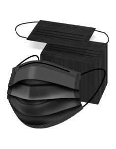 50 Mascarillas Desechables Negras ZTANPS 3 Capas Protección