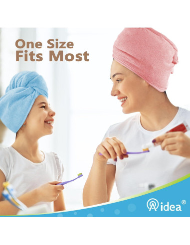 Toalla de Microfibra para Cabello AIDEA - Paquete de 5 Turbantes 66x25cm