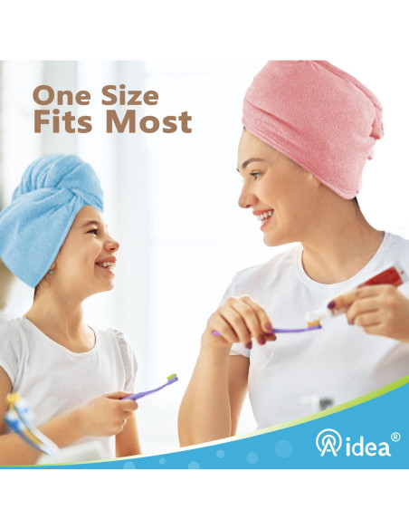 Toalla de Microfibra para Cabello AIDEA - Paquete de 5 Turbantes 66x25cm
