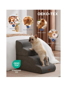 Escalera Curvada Beige para Perros 4 Pasos Antideslizante 2