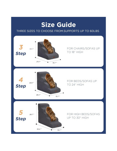 Escalera Curvada Beige para Perros 4 Pasos Antideslizante