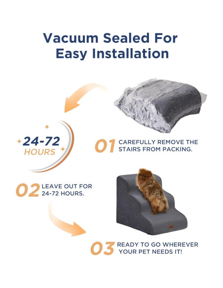 Escalera Curvada Beige para Perros 4 Pasos Antideslizante