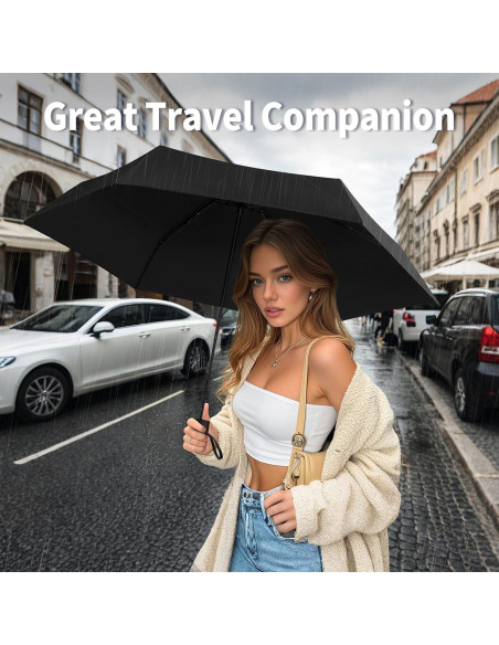 Paraguas Mini Compacto Yoobure Negro 100 cm UV 99% Portátil