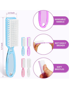 12 Cepillos de Limpieza de Uñas SQULIGT Azul Claro 2