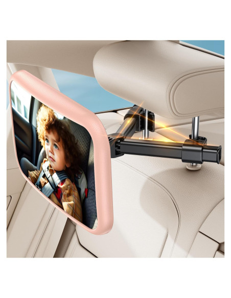 Espejo de Coche para Bebé Mirrorsafe BBJ-02 Rosa Irrompible