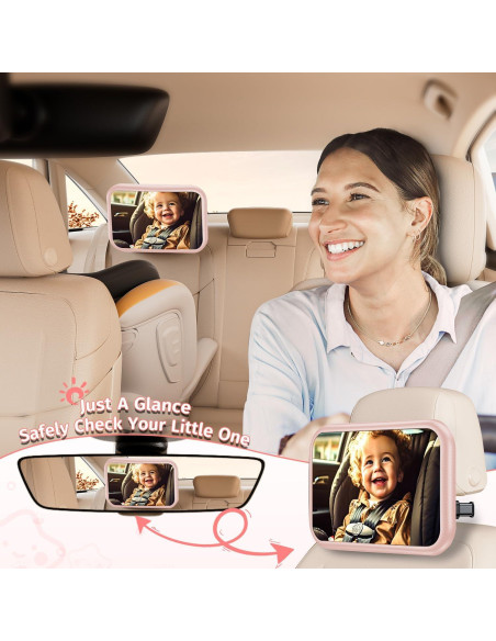 Espejo de Coche para Bebé Mirrorsafe BBJ-02 Rosa Irrompible