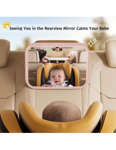 Espejo de Coche para Bebé Mirrorsafe BBJ-02 Rosa Irrompible