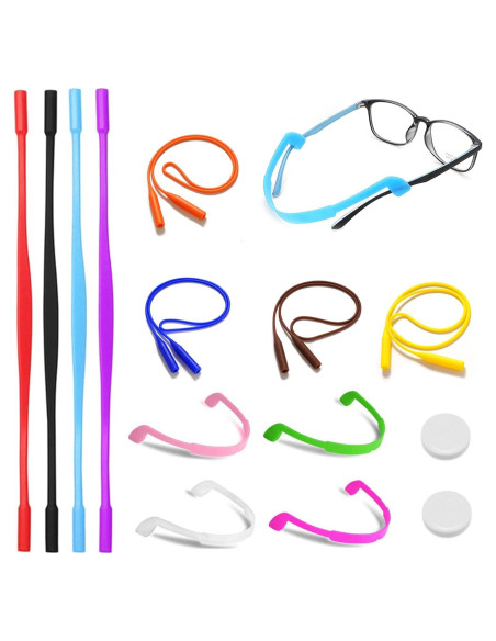 12 Correas de Gafas de Silicona para Niños y Adultos