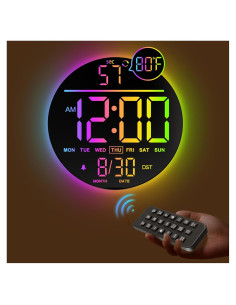 Reloj de Pared Digital JALL 10" RGB con Alarma y Temporizador