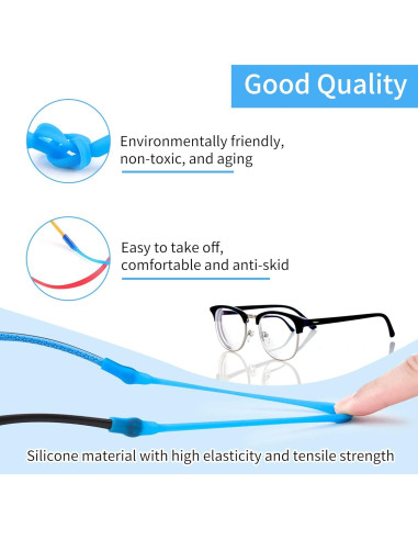 12 Correas de Gafas de Silicona para Niños y Adultos