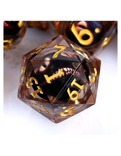 Juego de Dados Ojo de Dragón DND Maywin - 7 Piezas con Núcleo Líquido