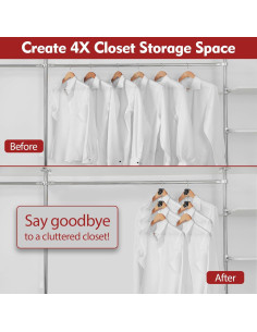 Ganchos Ahorradores de Espacio Latoxcaa 70 Pcs Alta Resistencia 2