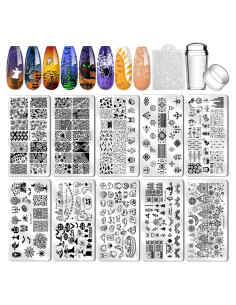 Kit de Estampado de Uñas Biutee 10 Placas + Estampador