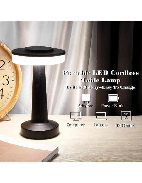 Conjunto de 4 Lámparas de Mesa LED Riakrum Portátiles USB