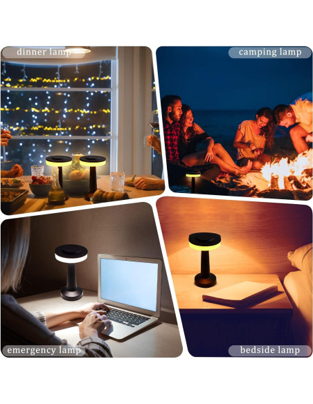 Conjunto de 4 Lámparas de Mesa LED Riakrum Portátiles USB