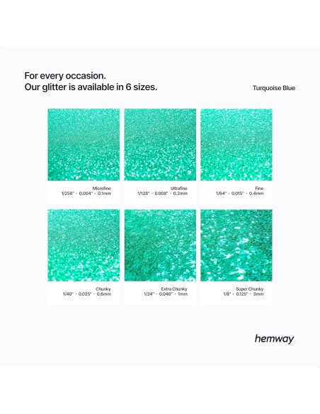 Brillo Ultrafino Hemway 130g Azul Turquesa Holográfico - Cosmético