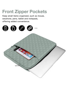 Funda para Laptop MOSISO 13" Verde Antiguo Acolchada 2