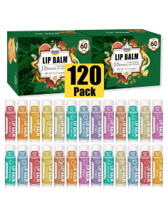 Bálsamo Labial Natural AZEN 120 Piezas 10 Sabores Hidratante