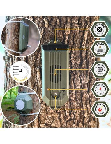 Alarma Perimetral Tactiko 2.0 Recargable 129 dB Solar USB
