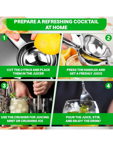 Set de Cócteles LEGLO 3 Piezas - Exprimidor, Cuchara y Muddler