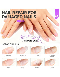 Endurecedor y Esmalte de Crecimiento Gelike 15ml Rosa 6 en 1 2