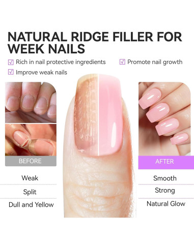 Endurecedor y Esmalte de Crecimiento Gelike 15ml Rosa 6 en 1