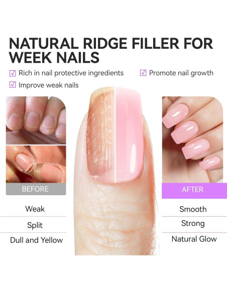 Endurecedor y Esmalte de Crecimiento Gelike 15ml Rosa 6 en 1