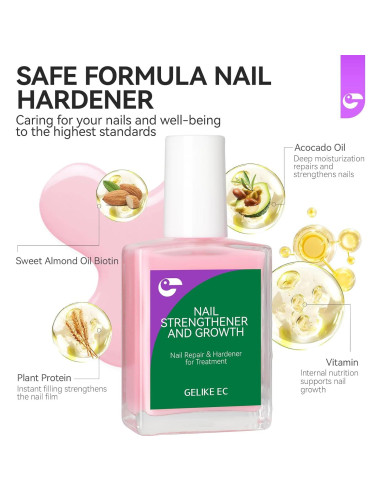 Endurecedor y Esmalte de Crecimiento Gelike 15ml Rosa 6 en 1