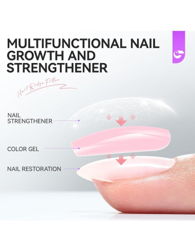 Endurecedor y Esmalte de Crecimiento Gelike 15ml Rosa 6 en 1