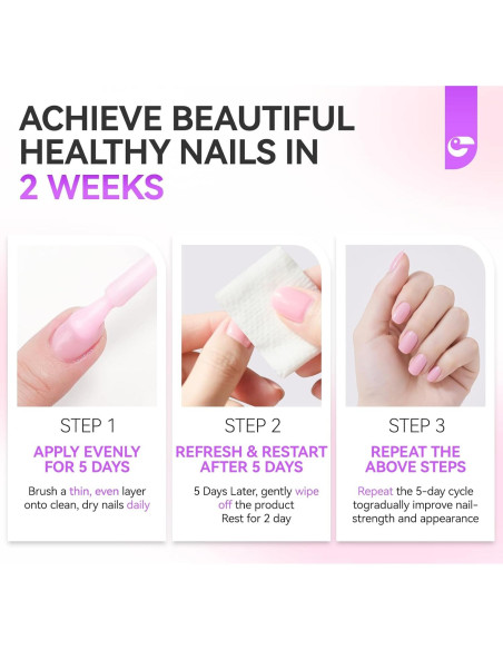 Endurecedor y Esmalte de Crecimiento Gelike 15ml Rosa 6 en 1