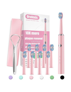 Cepillo de dientes eléctrico Oralexis A12 con 8 cabezales y raspador